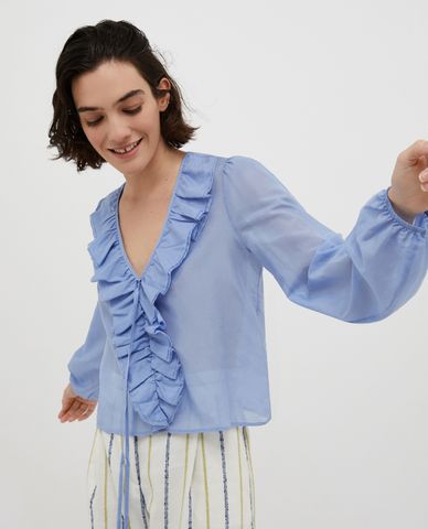  MAX&Co. - Áo kiểu nữ cổ V tay dài Casetta 