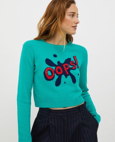  MAX&Co. - Áo dệt kim nữ cổ tròn tay dài Byebye 