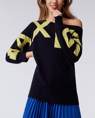  MAX&Co. - Áo sweater nữ cổ rộng lệch vai Contesto 