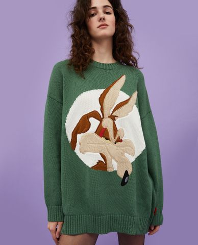  MAX&Co. - Áo sweater phom rộng dệt kim cổ tròn tay dài Cara 
