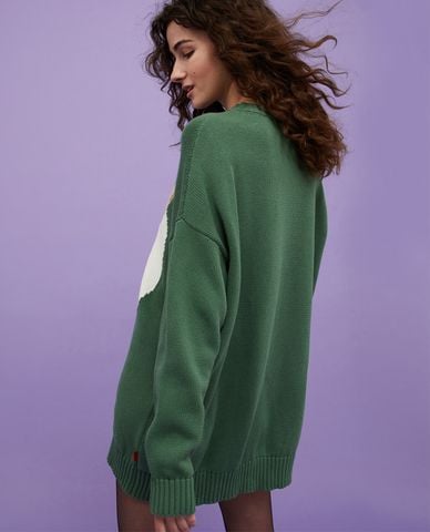  MAX&Co. - Áo sweater phom rộng dệt kim cổ tròn tay dài Cara 