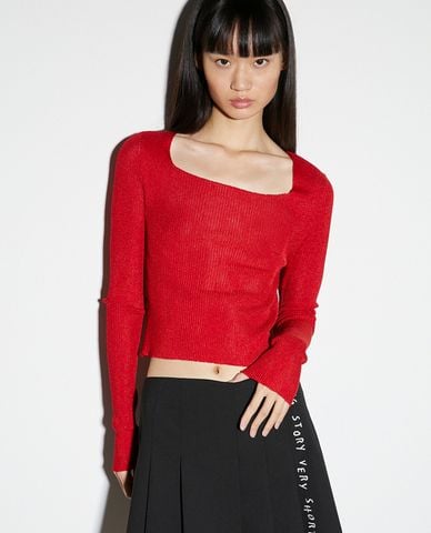  MAX&Co. - Áo sweater cổ thuyền tay dài hở lưng Excusemyback 
