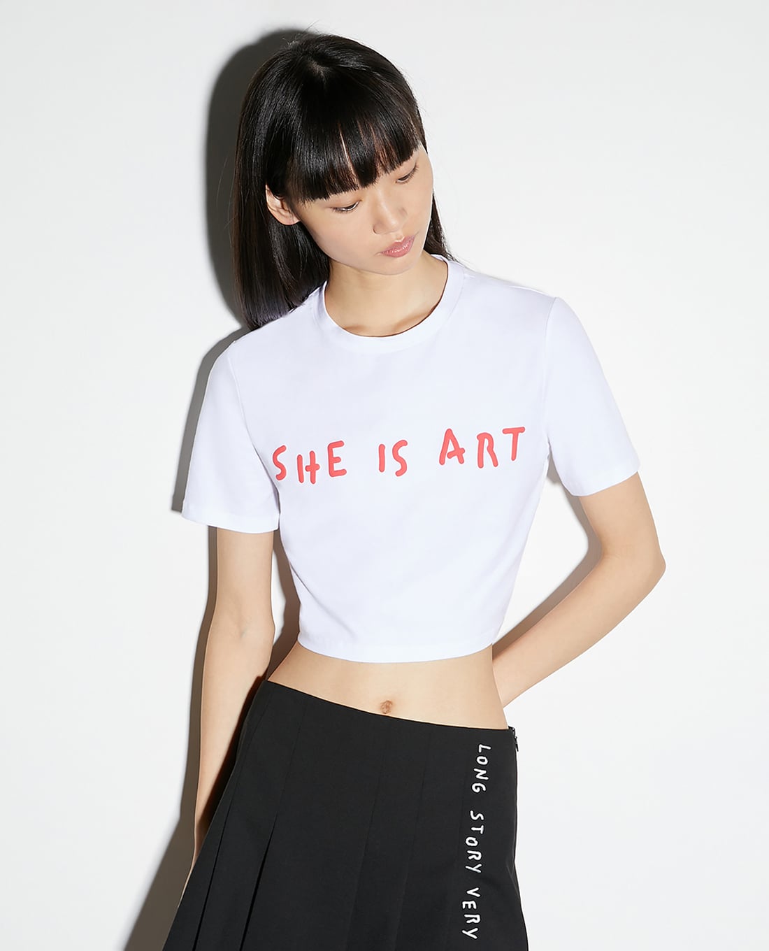 MAX&Co. - Áo croptop nữ cổ tròn tay ngắn Ninety