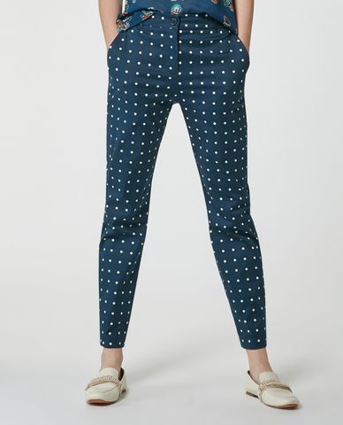  MAX&Co. - Quần kiểu nữ lưng cao phom suông phối họa tiết chấm bi 