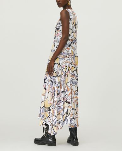  MAX&Co. - Đầm midi cổ tròn sát nách phom suông thời trang Satin 