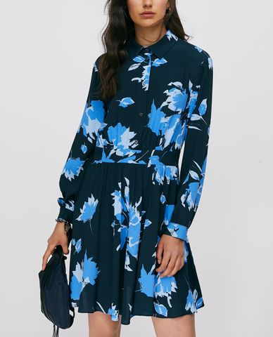  MAX&Co. - Đầm mini cổ bẻ tay dài phom suông Printed Crepe 