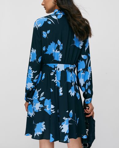  MAX&Co. - Đầm mini cổ bẻ tay dài phom suông Printed Crepe 