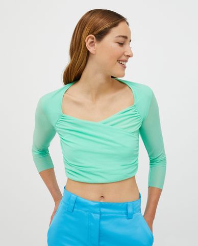  MAX&Co. - Áo croptop nữ cổ V tay lỡ Virginia 