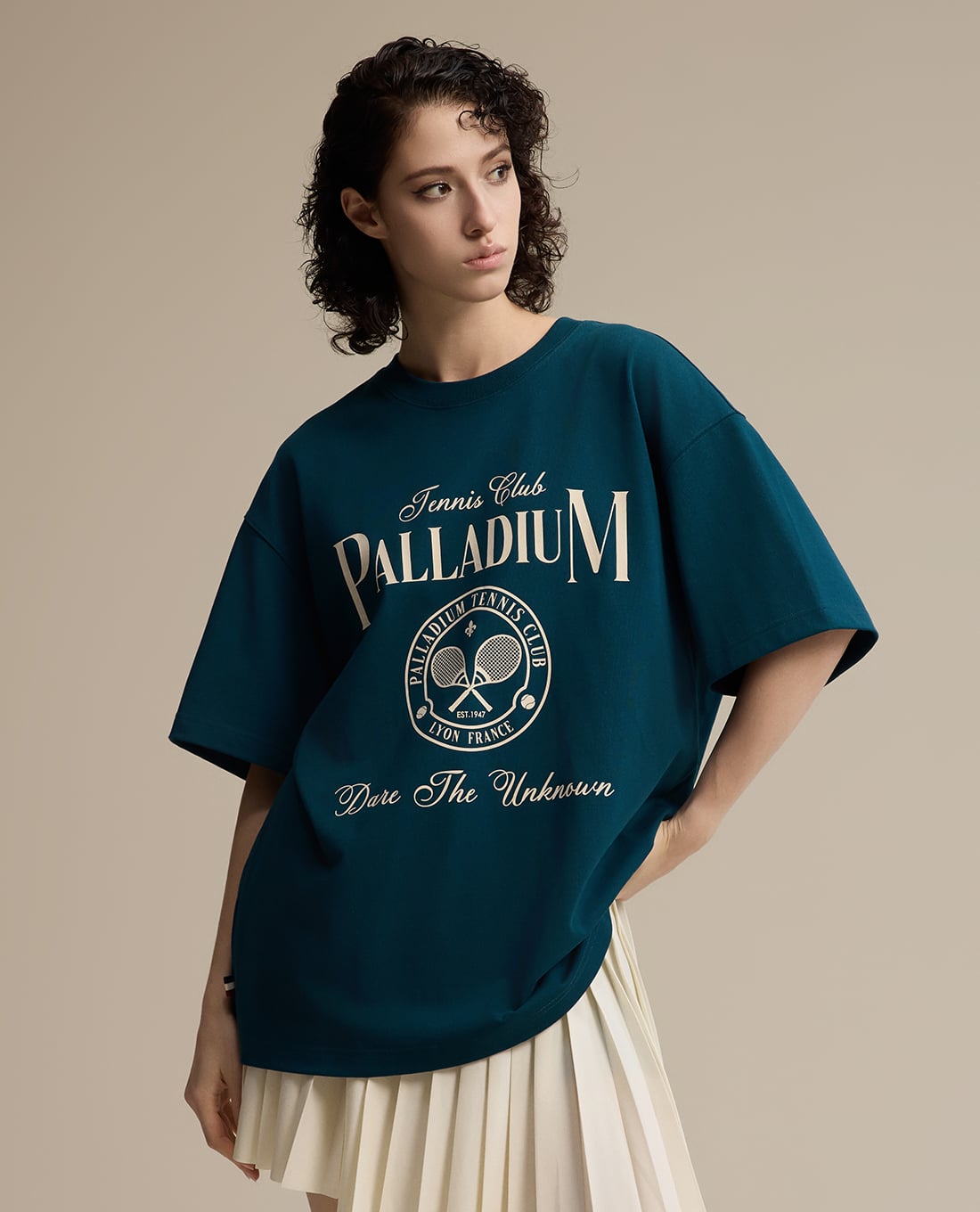 PALLADIUM - Áo thun unisex cổ tròn tay ngắn Tennis Club Logo