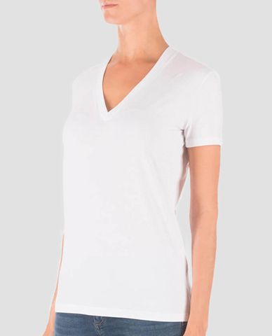  DSQUARED2 - Áo thun nữ cổ chữ V không họa tiết 