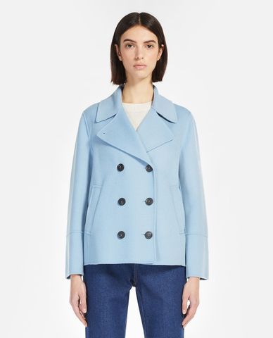  WEEKEND MAX MARA - Áo khoác dạ lông cừu nữ phối nút cài Panca 