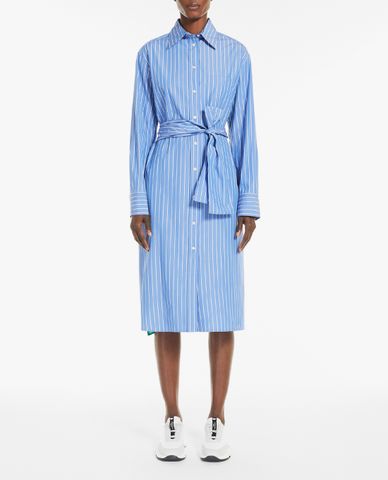  WEEKEND MAX MARA - Đầm sơ mi midi kẻ sọc Cotton Poplin 