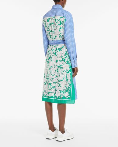  WEEKEND MAX MARA - Đầm sơ mi midi kẻ sọc Cotton Poplin 