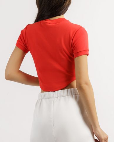  GIGI - Áo croptop nữ tay ngắn phối logo thời trang 