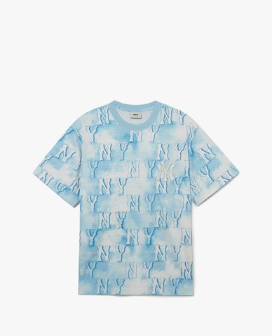  MLB - Áo thun unisex cổ tròn tay ngắn Water Monogram Overfit 