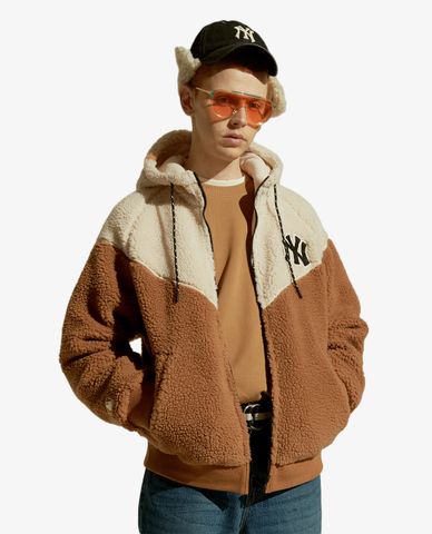  MLB - Áo khoác lông phối mũ trùm Boa Fleece Block 