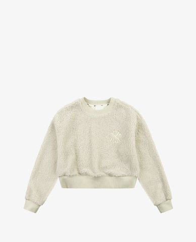  MLB - Áo sweatshirt nữ phom croptop Fleece Lined Wool 