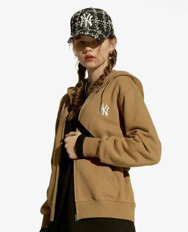  MLB - Áo hoodie tay dài phối zip Big Logo Training 