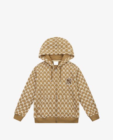  MLB - Áo hoodie tay dài phối zip Monogram 