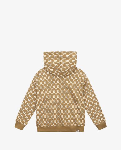  MLB - Áo hoodie tay dài phối zip Monogram 