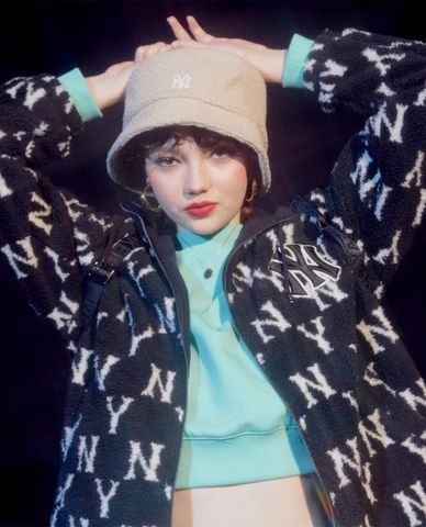  MLB - Nón bucket phối lông Fleece New York Yankees 