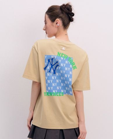  MLB - Áo thun unisex cổ tròn tay ngắn Mono Overfit 