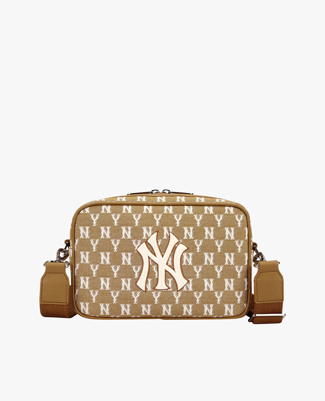 Túi Đeo Chéo MLB Monogram Jacquard Mini Crossbody Bag New York Yankees Màu  Be  Caos Store