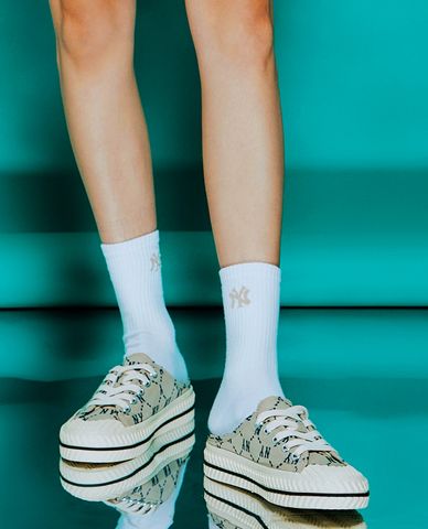  MLB - Giày mules unisex đế bệt thời trang Playball Dia Monogram 