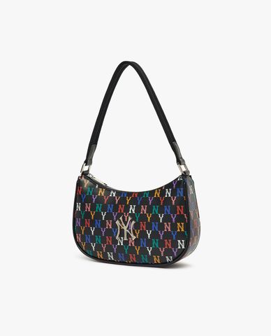 MLB - Túi đeo vai chữ nhật Monogram Rainbow Hobo 