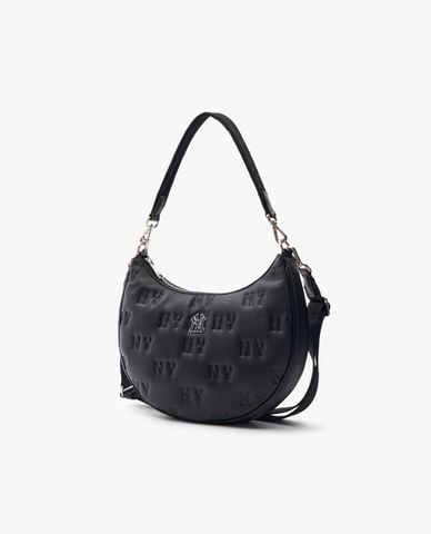  MLB - Túi đeo vai nữ hình bán nguyệt Classic Monogram Embo 