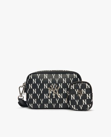  MLB - Túi đeo chéo chữ nhật Classic Monogram PU Emboss Mini 