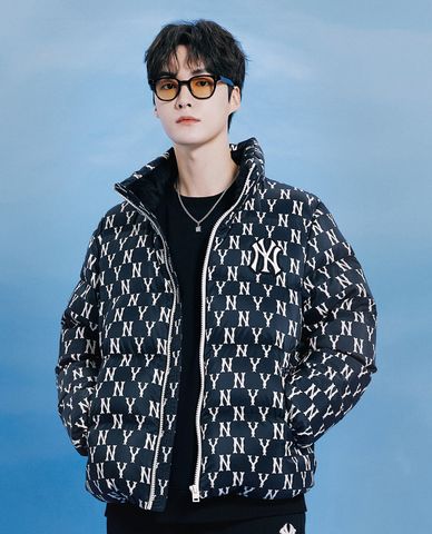  MLB - Áo khoác phao tay dài Monogram Short Padding 