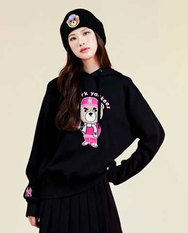  MLB - Áo hoodie unisex tay dài phối mũ Mega Bear Mega Overfit 
