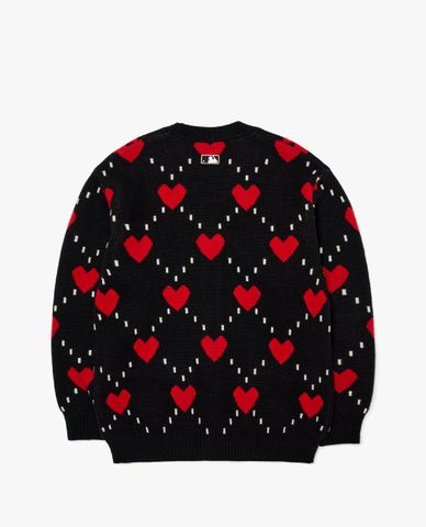  MLB - Áo khoác cardigan cổ V Heart All Over 