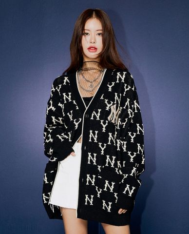  MLB - Áo khoác cardigan phom suông Monogram 