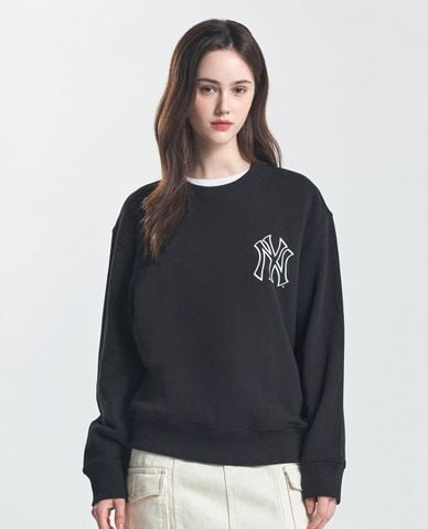  MLB - Áo sweatshirt unisex cổ tròn tay dài Basic Mega Logo Over Fit 