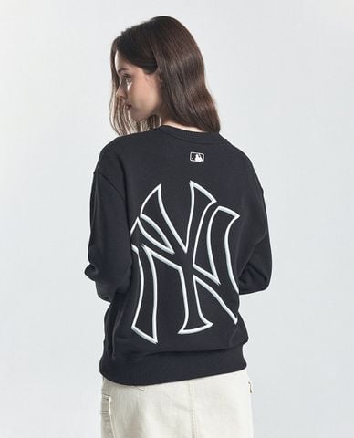 MLB - Áo sweatshirt unisex cổ tròn tay dài Basic Mega Logo Over Fit 