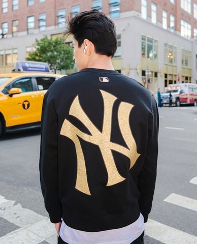  MLB - Áo sweatshirt unisex cổ tròn tay dài Basic Bling Mega Logo 