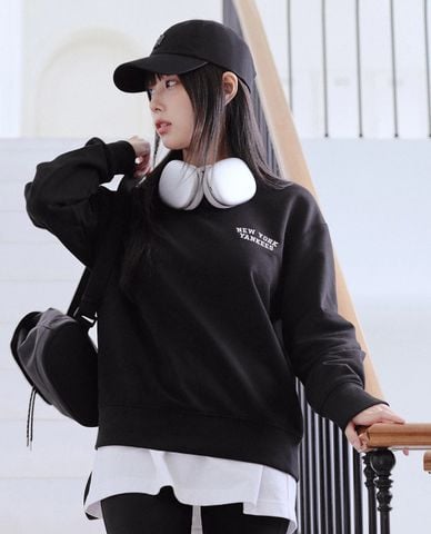  MLB - Áo sweatshirt unisex cổ tròn tay dài Basic Small Lettering 