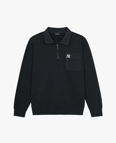  MLB - Áo sweatshirt nam cổ bẻ tay dài Basic Gorpcore 