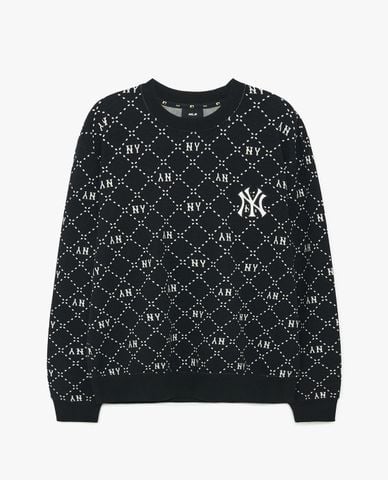  MLB - Áo sweatshirt unisex cổ tròn tay dài Diamond Monogram Jacquard 