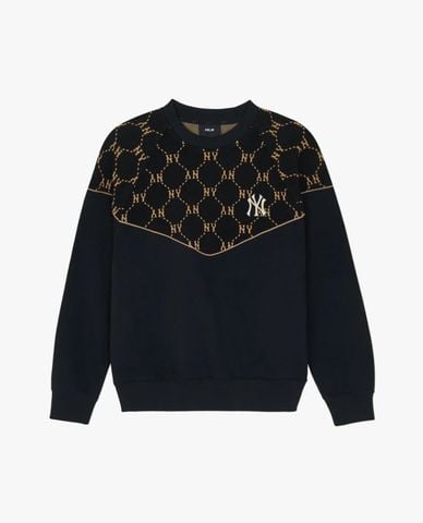  MLB - Áo sweatshirt unisex cổ tròn tay dài Jacquard Dia Monogram 