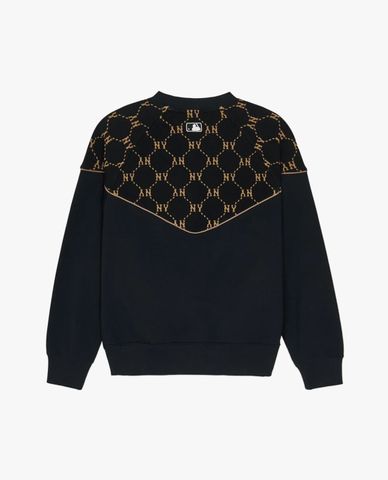  MLB - Áo sweatshirt unisex cổ tròn tay dài Jacquard Dia Monogram 