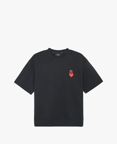  MLB - Áo thun unisex cổ tròn tay ngắn Heart New York Yankees 