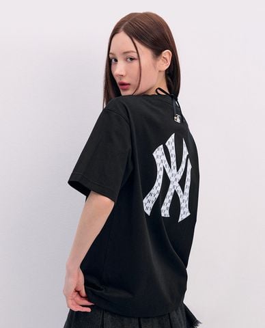  MLB - Áo thun unisex cổ tròn tay ngắn Monogram 