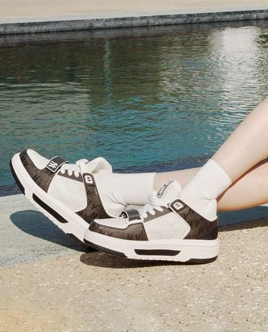  MLB - Giày sneakers unisex cổ thấp Chunky Liner Mid Classic Monogram 