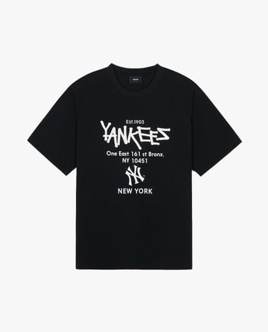  MLB - Áo thun unisex cổ tròn tay ngắn Street Lettering Overfit 