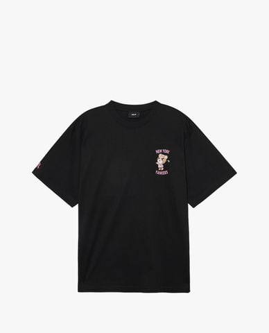  MLB - Áo thun unisex cổ tròn tay ngắn in hình dễ thương 