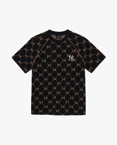  MLB - Áo thun unisex cổ tròn tay ngắn Jacquard Dia Monogram 