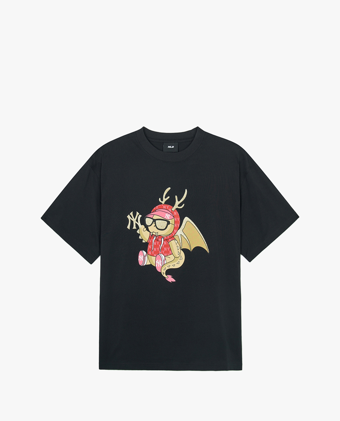 MLB - Áo thun unisex cổ tròn tay ngắn New Year Dragon Overfit